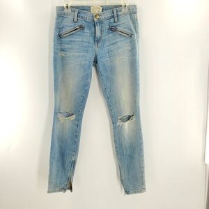 Current/Elliott light wash skinny side zip jeans 27